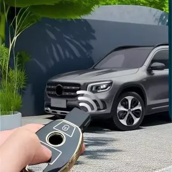 1 шт. чехол для автомобильного ключа чехол для ключа для Mercedes Benz ABCES Class W205 W204 W212 W213 W176 W177 AMG GLC CLA 5.5X4X1.5CM чёрный