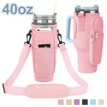 1 шт. Чехол для бутылки с водой, сумка-переноска с карманом для телефона для стакана Stanley 40 унций с ручкой, держатель для бутылки с водой зелёный