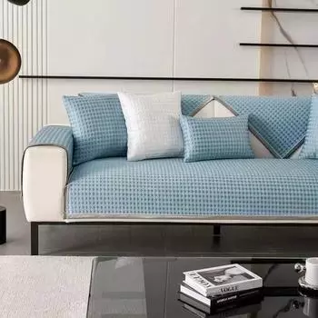 1 шт., чехол для дивана Ice Silk Cool Summer, простая стильная однотонная подушка, противоскользящее полотенце для спины, можно стирать в стиральной машине, защита от царапин для кошек 1seat 70x70cm розовый