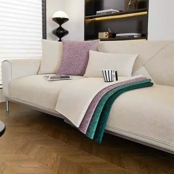 1 шт. чехол для дивана из голландского флиса, простой узор, нескользящий чехол для дивана, защитный чехол для мебели для спальни, офиса, гостиной, дома, декабря 70*70cm