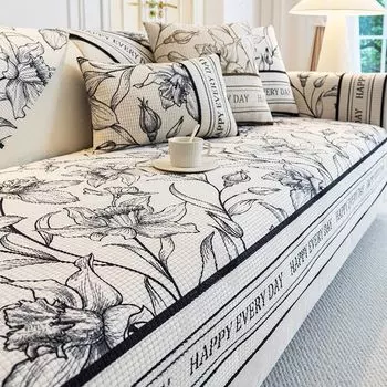 1 шт. Чехол для дивана с цветочным узором, подходит для домашних животных, однотонный, ткань плотностью 350-400 г, подходит для одноместных, двухместных, трехместных и четырехместных диванов, домашний декор 70*90CM