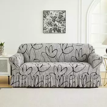 1 шт. Чехол для дивана с юбкой, эластичный чехол для дивана, украсит диван в гостиной, многоцветный чехол для дивана 2 Seaters