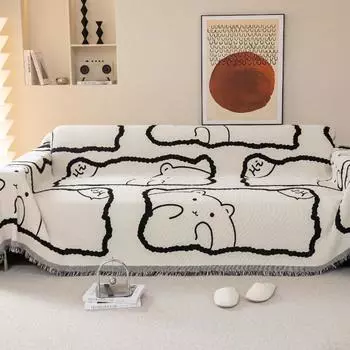 1 шт. Чехол для дивана, универсальный чехол для дивана на все времена года, нескользящий чехол для дивана, защитный чехол для подушки дивана, подходит для F 180x260cm чёрный