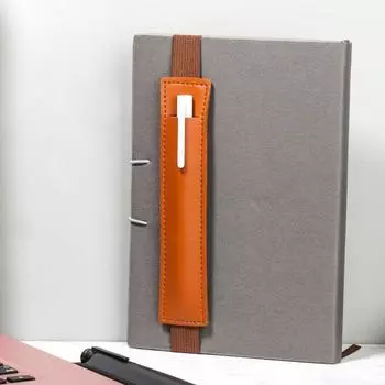 1 шт., чехол для карандаша из искусственной кожи с эластичной пряжкой, зажим для ручки, портативный легкий держатель для ручек, офисные школьные принадлежности