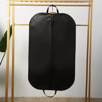 1 шт. чехол для костюма для организации гардероба нетканые чехлы из ткани пыленепроницаемые черные портативные 2 размера 60x100cm
