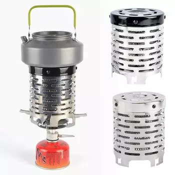 1 шт., чехол для обогрева из нержавеющей стали для кемпинга на открытом воздухе, портативная плита с ручкой, защищающей от ожогов чёрный