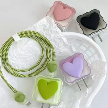 1 шт. чехол для шнура Cartoon Love Management, комплект для намотки, защитный чехол для зарядного устройства, пластиковый органайзер для кабеля