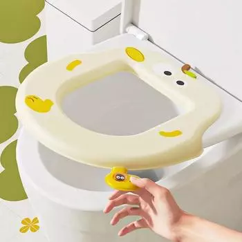 1 шт. чехол для сиденья унитаза, бытовая подушка для сиденья унитаза, водонепроницаемый пластик, четыре сезона, утолщение сиденья унитаза, новый, два цвета