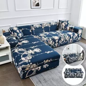 1 шт. чехол для углового дивана, эластичный, полный, пылезащитный чехол для L-образного секционного дивана, подходит для домашних животных 1 seater темно-синий