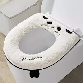 1 шт., чехол для унитаза в виде плюшевой панды для ванной комнаты, подушка для унитаза в стиле пальто, аксессуары для ванной комнаты, чехол для унитаза на молнии для дома