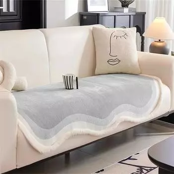 1 шт. Чехол на диванную подушку из шенилла с плюшевым краем, нескользящий скандинавский чехол на диван, модное диванное полотенце, накладка на сиденье, защита для дома A 90x90cm 1PC