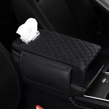 1 шт. чехол на подлокотник автомобиля с повышенной поддержкой из искусственной кожи, ящик для хранения, накладка из пены с эффектом памяти, декоративная накладка на подлокотник автомобиля с коробкой для салфеток, защитная накладка, универсальная красный