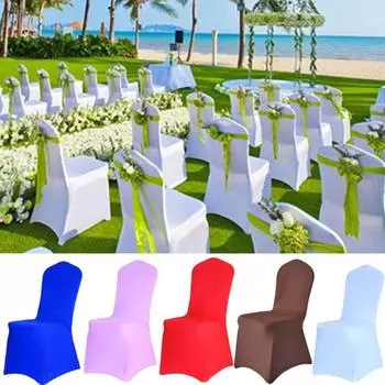 1 шт., чехол на стул, эластичный универсальный чехол на стул из полиэстера и спандекса для свадьбы белый