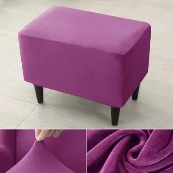 1 шт., чехол на табурет оттоманки, бархатные эластичные прямоугольные чехлы на подставки для ног, вращающиеся на 360°, все включено, подставки для ног, чехлы для стульев, защитные чехлы