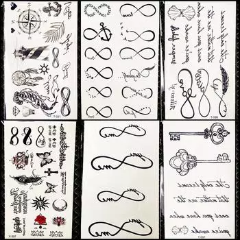 1 шт. черная бесконечная временная татуировка для женщин наклейки поддельные мужские водонепроницаемые татуировки на палец маленькая паста