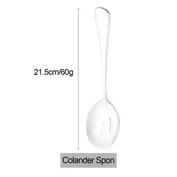 1 шт. черная ложка для супа из нержавеющей стали, сервировочная ложка, дуршлаг для ужина, бытовая общественная посуда, кухонная посуда для салата серебряный