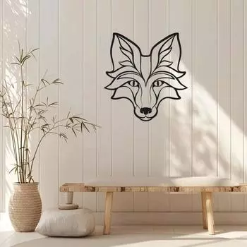 1 шт. Черная металлическая лиса, настенное украшение - украшение для дома, настенная наклейка, силуэт из железа светло-серый