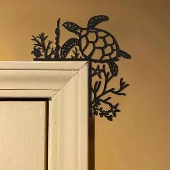 1 шт., черная металлическая морская животная дверная рама, украшение в виде черепахи, дельфина, осьминога, морского конька, морской звезды и других подходящих узоров светло-зеленый