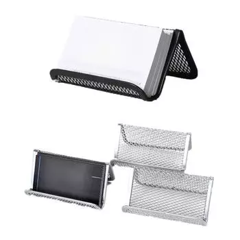 1 шт., черная металлическая сетка, визитница, держатель для мобильного телефона для офисного стола, визитная карточка, держатель для дисплея, подставка, органайзер серебряный