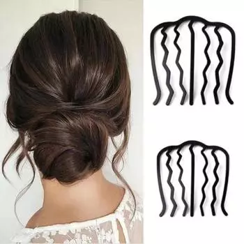 1 шт., черная металлическая вилка для волос, заколка для женщин, салонные шпильки, расчески, зажимы для волос, боковые гребни, палочки для укладки волос, головной убор trumpet чёрный