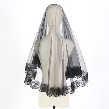 1 шт. черная однослойная кружевная отделка вуаль мантилья аксессуары для волос свадебный тюль девичник декор сетка 1.5m