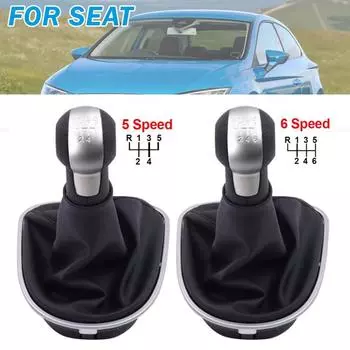 1 шт. Черная ручка переключения передач 5/6 скоростей с чехлом для Seat Altea 2004-2012/ Leon 2005-2012 5 Speed