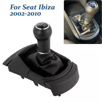 1 шт. Черная ручка переключения передач на 5 скоростей с чехлом для Seat Ibiza 2002 2003 2004 2005 2006 2007 2008 2009 2010
