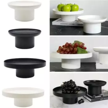 1 шт. черно-белая подставка для фруктов, хлеба, орехов, высокая подставка, настольный декор, сплошная круглая подставка, поднос для торта, десерта