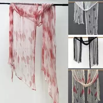 1 шт., черно-белая пряжа, марля, прозрачная ткань для Хэллоуина, дверной проем, украшение на открытом воздухе 2*3m