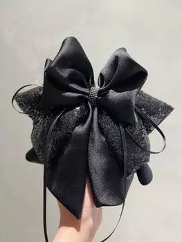 1 шт. Черные большие заколки-крабы для волос с бантом для женщин и девочек, Зажимы-бабочки для густых тонких волос, Модные аксессуары для волос для укладки