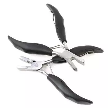 1 шт. черные плоские щипцы для удаления с небольшими канавками предварительно прикрепленный зажим для наращивания волос