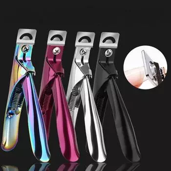 1 шт., черные U-образные кусачки для ногтей из нержавеющей стали, креативные ножницы для удлинения ногтей в одну линию чёрный
