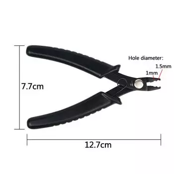 1 шт. черных плоскогубцев с 2 отверстиями для микрокольца/звена/бусины для наращивания волос