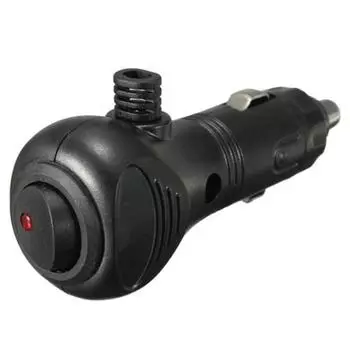 1 шт. черный ABS авто прикуриватель разъем DC 12V 10A зарядное устройство разъем светодиодный выключатель подходит для универсального транспортного средства чёрный