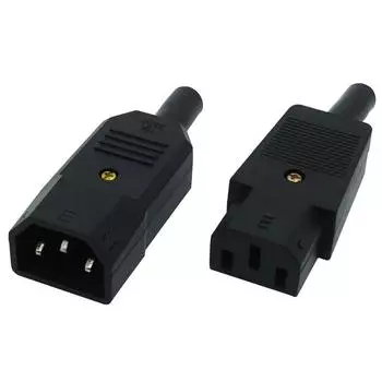 1 шт. Черный IEC 320 C13 Female Plug Rewirable Power Connector 3pin Socket 10A / 250V C14 Male FEMALE