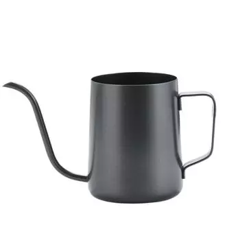 1 шт. черный кофейник из нержавеющей стали 304, длинный узкий носик, чайник с гусиной шеей, ручной чайник с крышкой, 350/600 мл кофейник, чайник 350ml