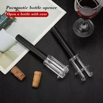 1 шт. черный пневматический насос открывалка для бутылок открывалка для бутылок с пробкой из нержавеющей стали инструмент для открывания кухонных инструментов аксессуары
