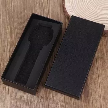 1 шт. Черный прямоугольный контейнер для часов, дорожные часы, ювелирные изделия, бумажные коробки, подарочные футляры с губкой чёрный