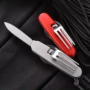 1 шт. Четыре в одном многофункциональная складная комбинированная посуда, удобная для переноски, очень подходит для походов на свежем воздухе, кемпинга и путешествий. 1pc