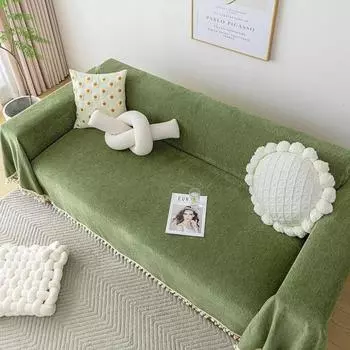 1 шт. Четырехсезонный чехол для дивана из шенилла, одеяло, коврик, подушка, защита от царапин от кошек для гостиной, домашнего декора 1seater 180x130cm коричневый