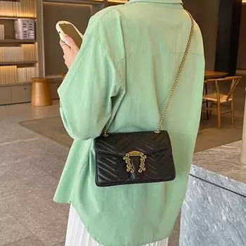 1 шт. Чистый цвет одно плечо цепь женская сумка модная сумка-мессенджер может вместить мобильный телефон кошелек