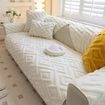 1 шт. Чистый цвет плюшевой ромбовидной теплой нескользящей подушки для дивана, гостиной, дивана, спальни, кровати, подушки, зимняя новая 70x70cm коричневый