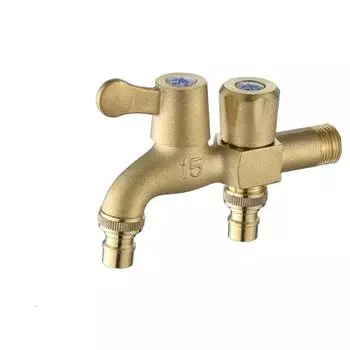 1 шт., чистый медный кран для стиральной машины, быстро открывающийся двойной выход воды, двойной кран для швабры, настенное крепление, резьба G1/2