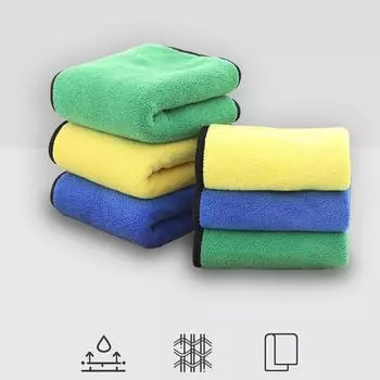 1 шт., чрезвычайно толстое плюшевое полотенце из микрофибры, супер впитывающая мягкая ткань для чистки автомобиля, полировка и детализация 30*30cm жёлтый