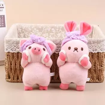 1 шт. чучела животных брелок милый мультфильм мытье лица свинья/кролик мягкая плюшевая кукла игрушка автомобиль сумка кулон дети девочка мальчик подарки