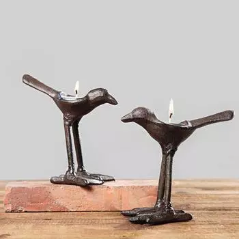 1 шт. чугунная ручная высокая ножка птица стоячая поза 1 шт. подсвечник пепельница ящик для хранения железное искусство