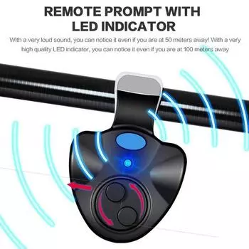 1 шт., чувствительный электронный индикатор поклевки, светодиодный звуковой сигнал на удочке с громкой сиреной, подходит чёрный