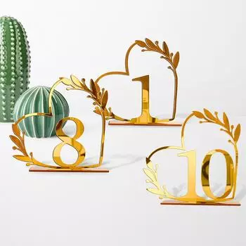 1 шт. цифровая табличка на обеденный стол, зеркальная табличка, акриловое украшение для свадебного стола, подставка для номера, декоративная вечеринка