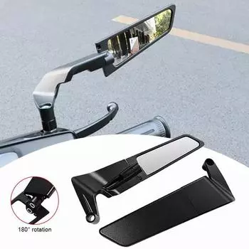 1 шт. цифровое управление ветровое крыло мотоцикла зеркало заднего вида модифицированное фиксированное крыло зеркало заднего вида универсальное вращающееся регулируемое зеркало заднего вида