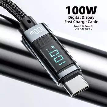 1 шт. Цифровой дисплейный кабель для передачи данных, подходит для мобильных телефонов, ноутбуков, планшетов, сверхбыстрый зарядный кабель 1m